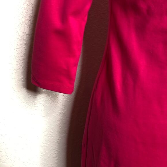 Boston Proper bright pink cutout neckline sheath dress size Small - Picture 6 of 14